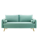 Revive Performance Velvet Sofa Mint EEI-3988-MIN