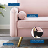 Revive Performance Velvet Sofa Pink EEI-3988-PNK