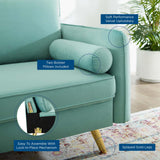 Revive Performance Velvet Loveseat Mint EEI-3989-MIN