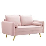 Revive Performance Velvet Loveseat Pink EEI-3989-PNK