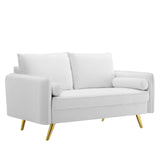 Revive Performance Velvet Loveseat White EEI-3989-WHI