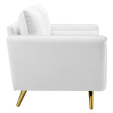 Revive Performance Velvet Loveseat White EEI-3989-WHI