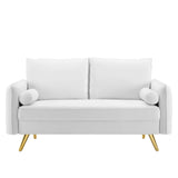 Revive Performance Velvet Loveseat White EEI-3989-WHI