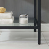 Kingsley 36" Black Stainless Steel Bathroom Vanity Black White EEI-3998-BLK-WHI
