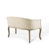 Crown Vintage French Upholstered Settee Loveseat Beige EEI-4003-BEI