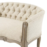 Crown Vintage French Upholstered Settee Loveseat Beige EEI-4003-BEI