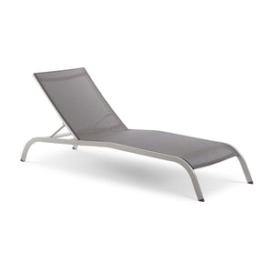 Savannah Outdoor Patio Mesh Chaise Lounge Set of 2 Gray EEI-4005-GRY