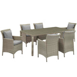 Conduit 7 Piece Outdoor Patio Wicker Rattan Dining Set