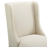 Baron Counter Stool Upholstered Fabric Set of 2 Beige EEI-4016-BEI