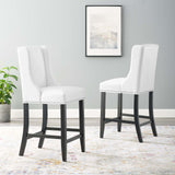 Baron Counter Stool Faux Leather Set of 2 White EEI-4017-WHI