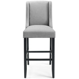 Baron Bar Stool Upholstered Fabric Set of 2 Light Gray EEI-4018-LGR