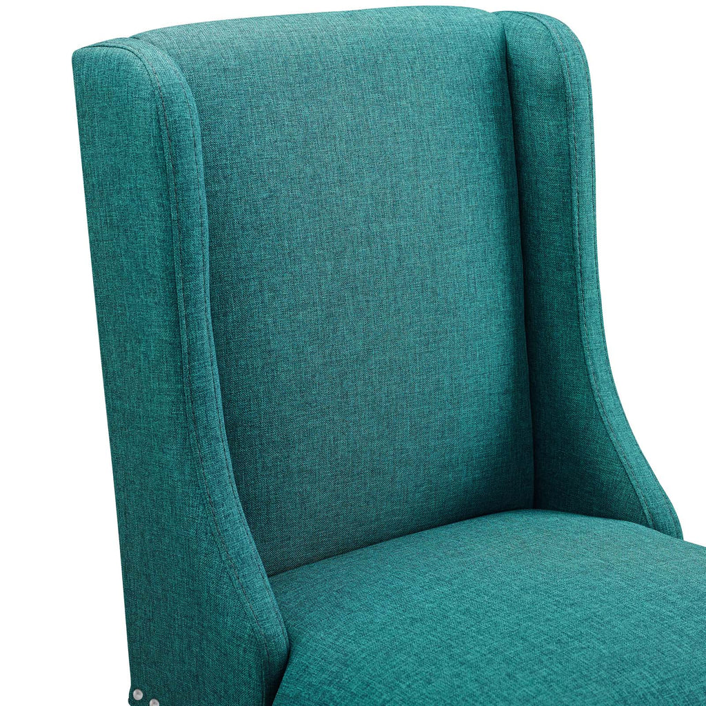 Baron Bar Stool Upholstered Fabric Set of 2 Teal EEI-4018-TEA