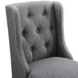 Baronet Counter Bar Stool Upholstered Fabric Set of 2 Gray EEI-4020-GRY