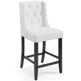 Baronet Counter Bar Stool Faux Leather Set of 2 White EEI-4021-WHI