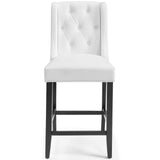 Baronet Counter Bar Stool Faux Leather Set of 2 White EEI-4021-WHI