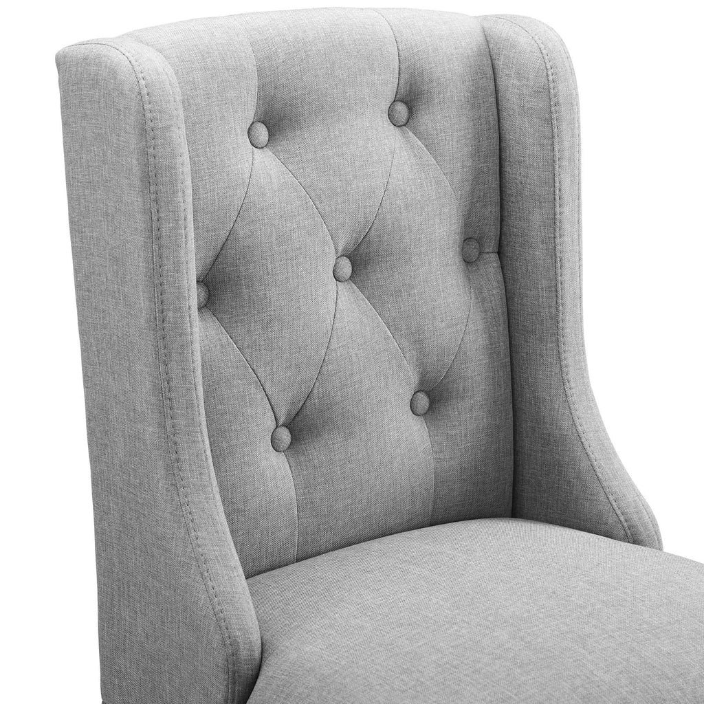 Baronet Bar Stool Upholstered Fabric Set of 2 Light Gray EEI-4022-LGR