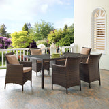 Conduit 7 Piece Outdoor Patio Wicker Rattan Dining Set Brown Mocha EEI-4032-BRN-MOC-SET