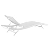 Glimpse Outdoor Patio Mesh Chaise Lounge Set of 2 White White EEI-4038-WHI-WHI