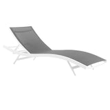 Glimpse Outdoor Patio Mesh Chaise Lounge Set of 4 White Gray EEI-4039-WHI-GRY