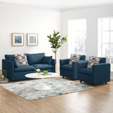Activate 3 Piece Upholstered Fabric Set Azure EEI-4046-AZU-SET