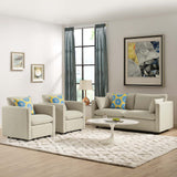 Activate 3 Piece Upholstered Fabric Set Beige EEI-4046-BEI-SET