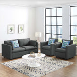 Activate 3 Piece Upholstered Fabric Set Gray EEI-4046-GRY-SET
