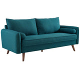 Revive Upholstered Fabric Sofa and Loveseat Set Teal EEI-4047-TEA-SET
