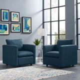 Activate Upholstered Fabric Armchair Set of 2 Azure EEI-4078-AZU