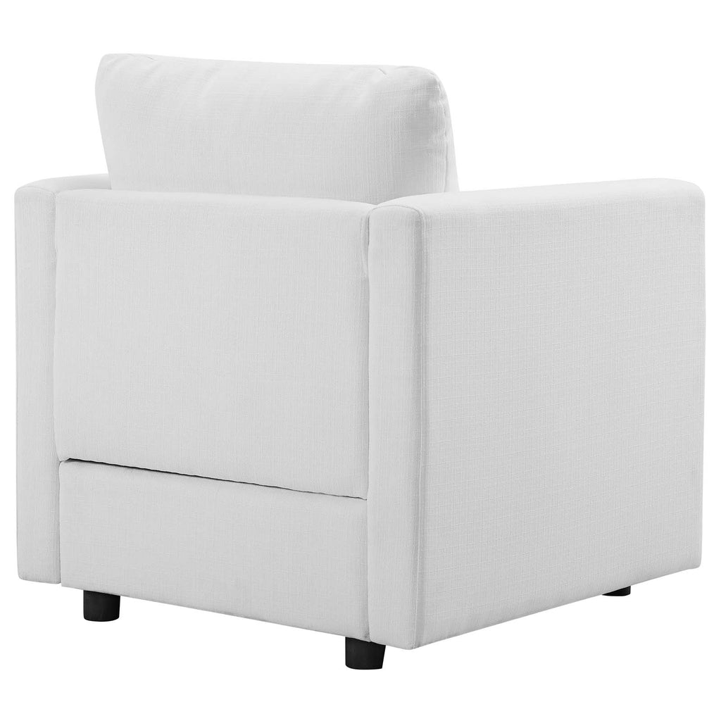 Activate Upholstered Fabric Armchair Set of 2 White EEI-4078-WHI