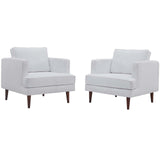 Agile Upholstered Fabric Armchair Set of 2 White EEI-4079-WHI