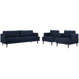 Agile 3 Piece Upholstered Fabric Set Blue EEI-4081-BLU-SET