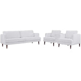 Agile 3 Piece Upholstered Fabric Set White EEI-4081-WHI-SET