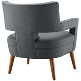 Sheer Upholstered Fabric Armchair Set of 2 Gray EEI-4082-GRY