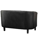 Prospect 3 Piece Upholstered Vinyl Set Black EEI-4109-BLK-SET