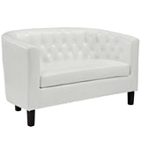 Prospect 3 Piece Upholstered Vinyl Set White EEI-4109-WHI-SET