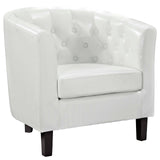 Prospect 3 Piece Upholstered Vinyl Set White EEI-4109-WHI-SET