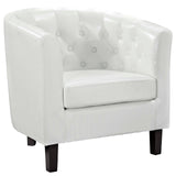 Prospect Upholstered Vinyl Armchair Set of 2 White EEI-4110-WHI
