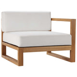 Upland Outdoor Patio Teak Wood Right-Arm Chair EEI-4123-NAT-WHI