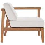 Bayport Outdoor Patio Teak Wood Right-Arm Chair EEI-4129-NAT-WHI