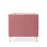 Shift Channel Tufted Performance Velvet Armchair Dusty Rose EEI-4130-DUS