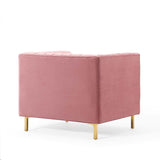 Shift Channel Tufted Performance Velvet Armchair Dusty Rose EEI-4130-DUS