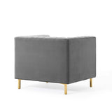 Shift Channel Tufted Performance Velvet Armchair Gray EEI-4130-GRY