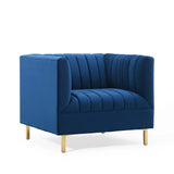 Shift Channel Tufted Performance Velvet Armchair Navy EEI-4130-NAV