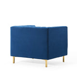 Shift Channel Tufted Performance Velvet Armchair Navy EEI-4130-NAV