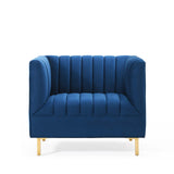 Shift Channel Tufted Performance Velvet Armchair Navy EEI-4130-NAV