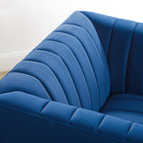 Shift Channel Tufted Performance Velvet Armchair Navy EEI-4130-NAV