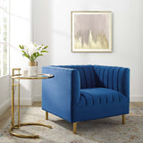 Shift Channel Tufted Performance Velvet Armchair Navy EEI-4130-NAV