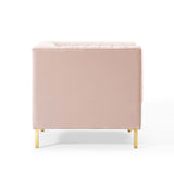 Shift Channel Tufted Performance Velvet Armchair Pink EEI-4130-PNK