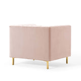 Shift Channel Tufted Performance Velvet Armchair Pink EEI-4130-PNK