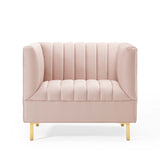 Shift Channel Tufted Performance Velvet Armchair Pink EEI-4130-PNK